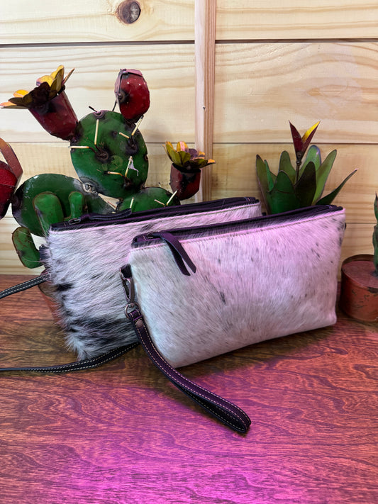 Cowhide Wristlet Bag