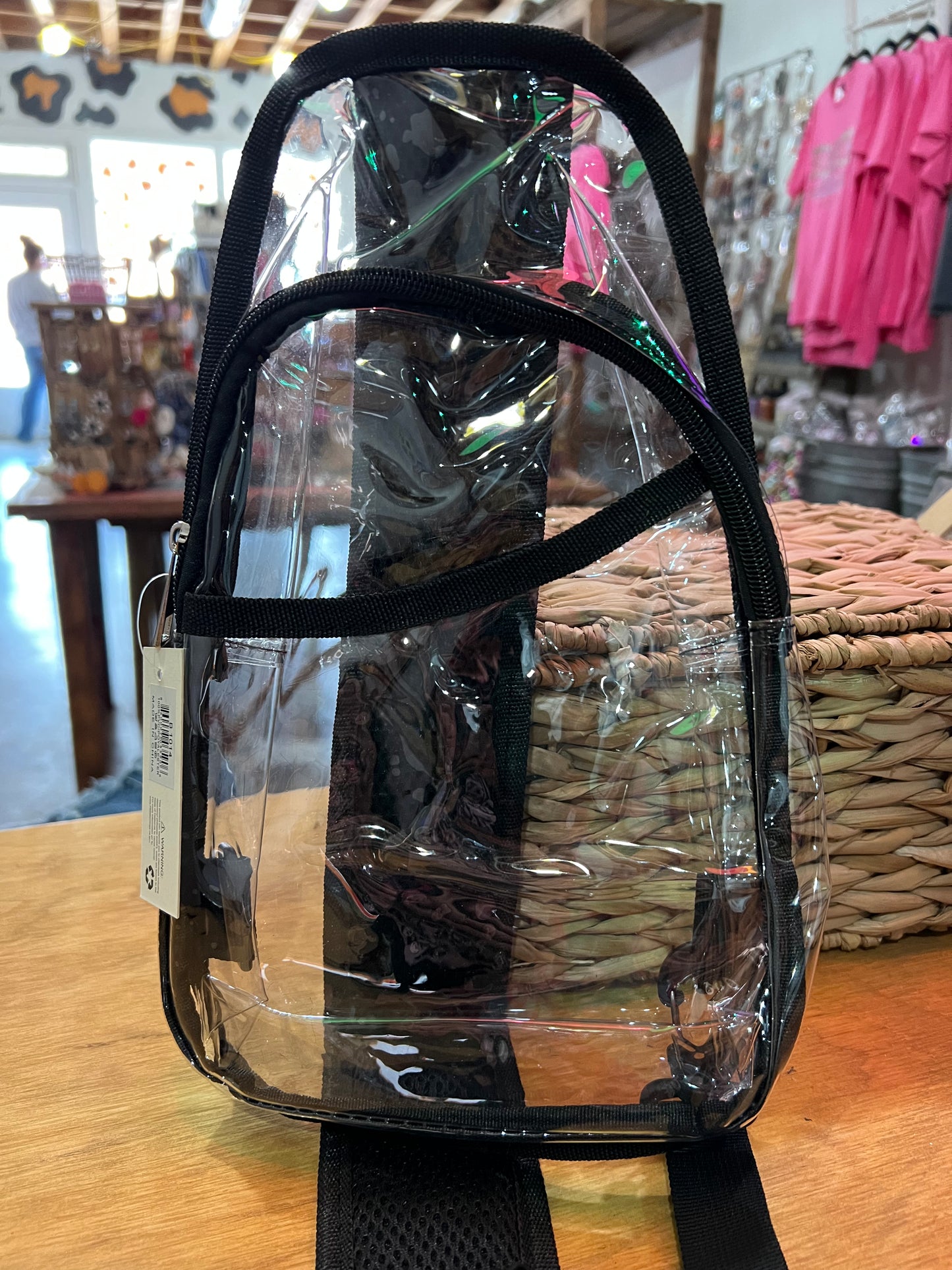 Clear Sling Bag With Black