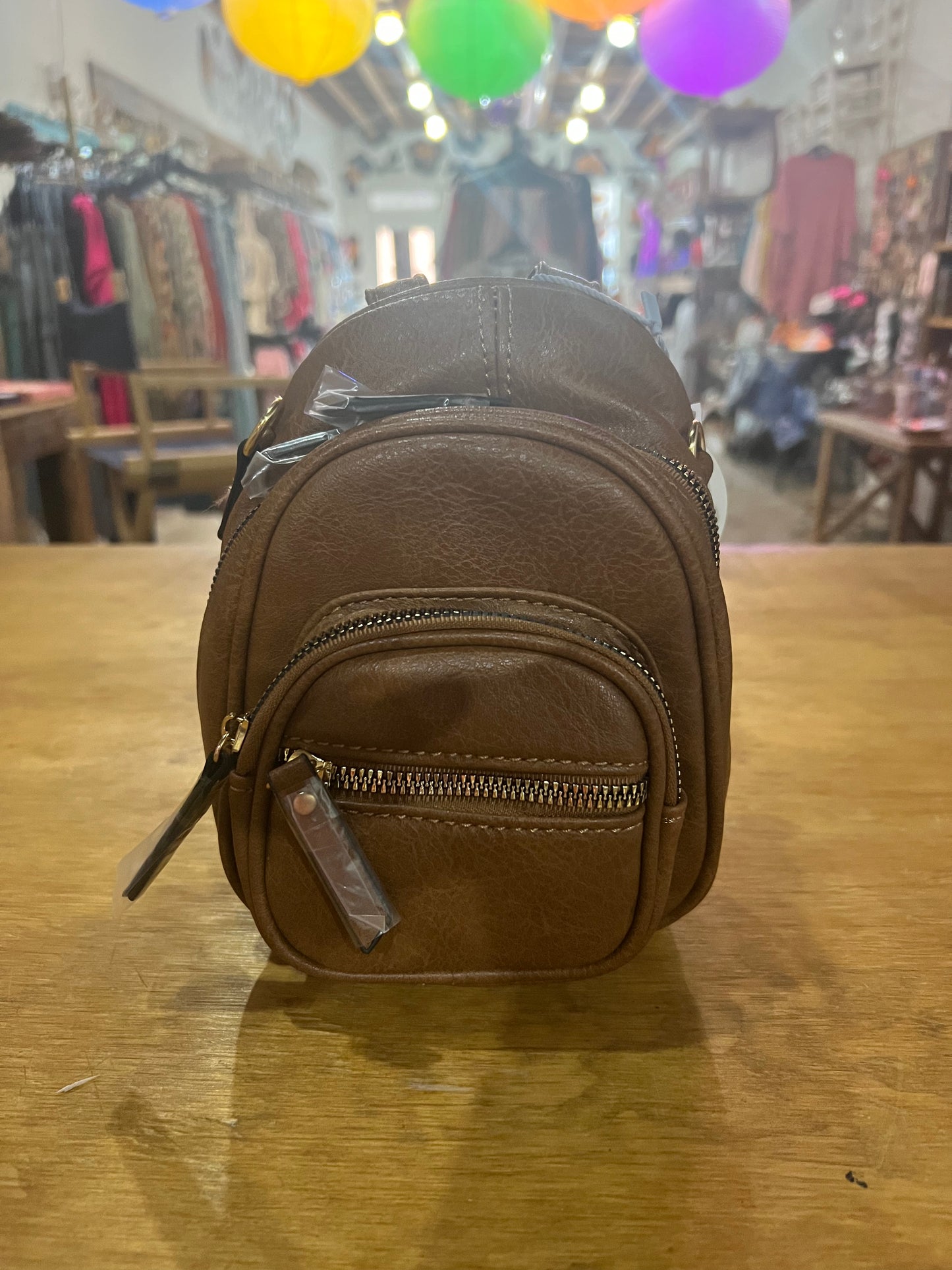 brown mini back pack