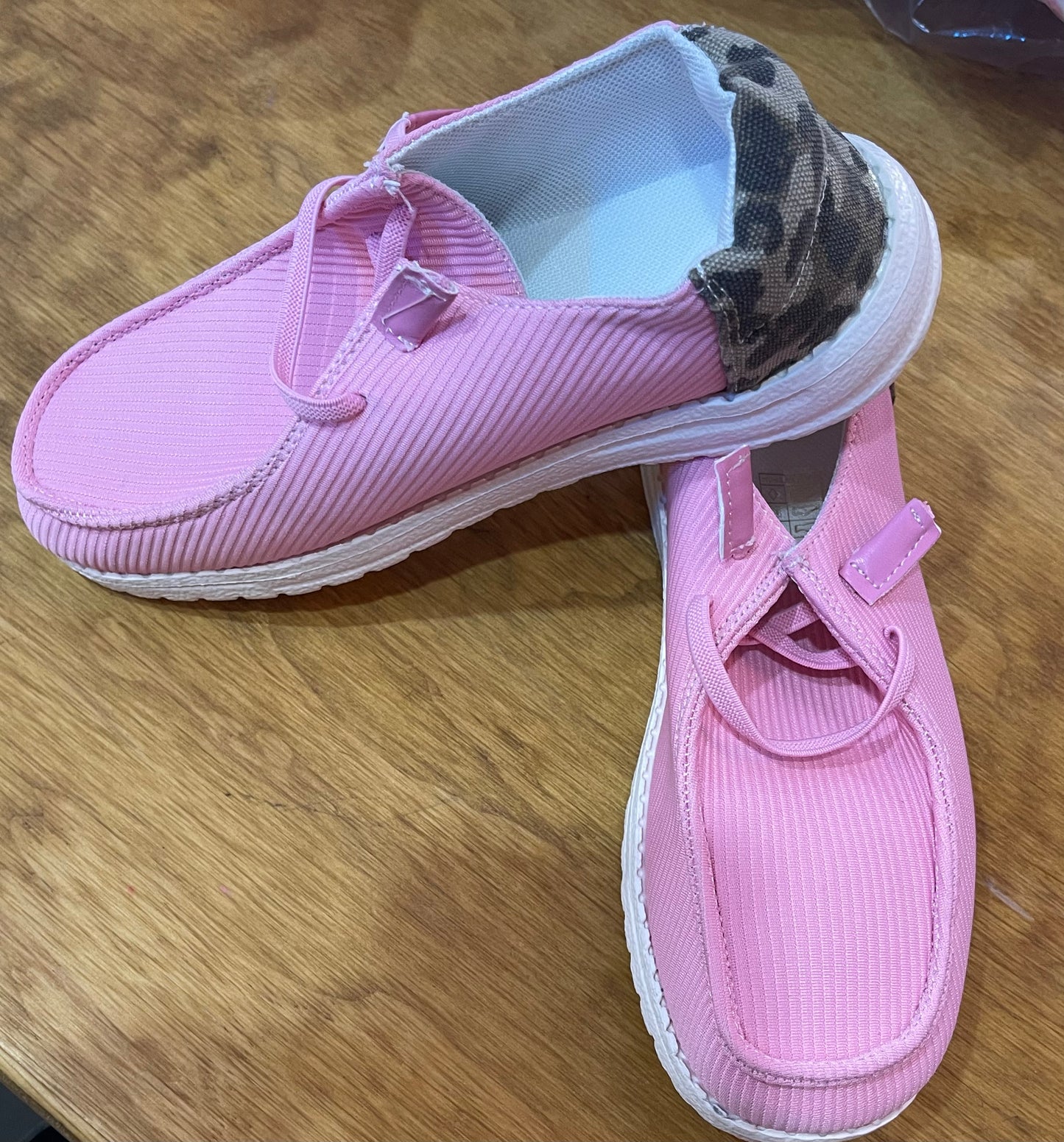 Pink and Leopard Slip On Shoe