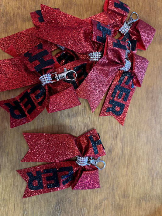 Red And Black Clip on Cheer Bow