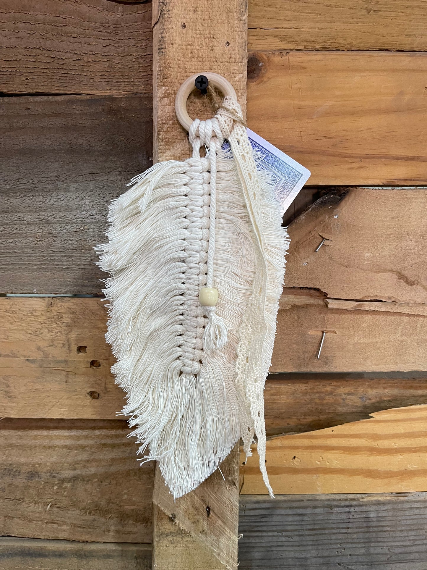 Natural Hanging Feather  - Boho