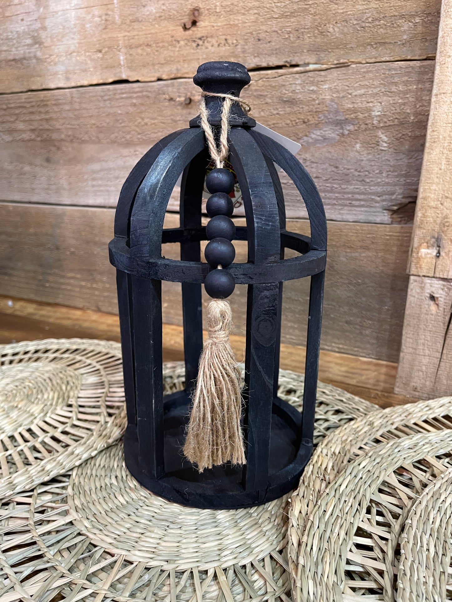 Black Wooden Bird Cage